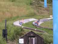 Riders on the alpine slide at Pico