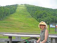 Mary on the deck at Bear Mountain