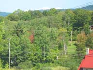 The first trees to show fall colors - behind the Wobbly Barn at Killington.