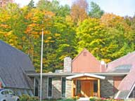 Fall colors behind the Birch Ridge Inn at Killington