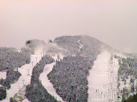 Snowmaking in progress on Killington Peak