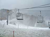 Snow guns leading down from Lower Bunny Buster near the K1 Triple Chair.