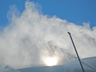 Into the Maelstrom.  Snow making underway on Superstar at Killington.
