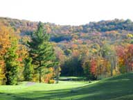 The 18th hole on Green Mountain National Golf Course in Killington late Sunday afternoon