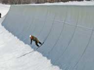 Ben ready to take flight on the Super Pipe at Bear Mountain