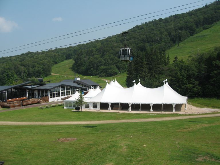 The tent at the K1 Base Lodge to house the Killington Wine Festival