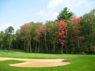 Fall colors showing on the 4th hole at the Green Mountain National Golf Course