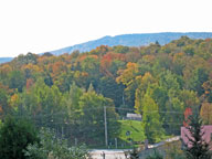 Brilliant colors behind the Birch Ridge Inn shot from across the Roaring Brook Valley