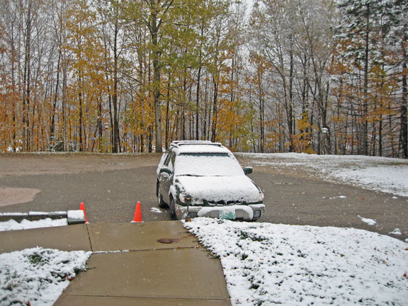 Scenes of the first snow fall of the 2011-2012 winter season from around Killington on October 27, 2011