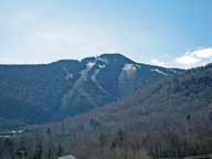 The Killington Peak with snow on upper trails.