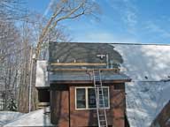 Roof repairs being completed at Birch Ridge earlier this week.