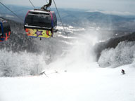 Snow guns in overdrive on Cascade at Killington
