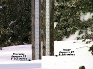 1 1/4 inches of new snow on the ground around the inn.