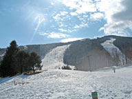 Lower Superstar Headwall bathed in sunshine.