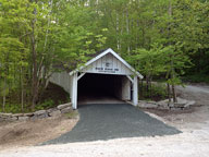 Freshly landscaped (sans grass) Covered Carriageway entrance to the Birch Ridge Inn on Butler Road, Killington.
