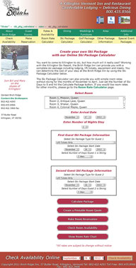Ski Package Calculator page on the Birch Ridge Inn website birchridge.com</a>