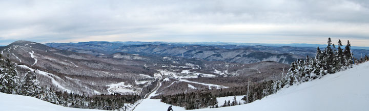 The spine of the Green Mountains to the north of Killington as seen from Superstar.