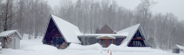 New snow covers the Birch Ridge Inn