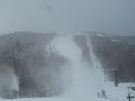 Needles Eye under a full out snow making assault