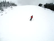Mary on the upper headwall of Superstar on Wednesday