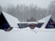 Heavy snow falling at Killington and the Birch Ridge Inn