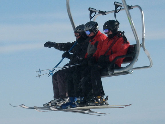 Ruts, The Bagel, and Chuckles swinging from the Sky Burst Quad.