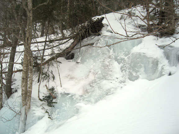 Frozen waterfall.  Not ski related, but an interesting picture from today none the less.