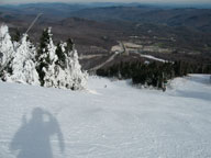 Long shadow from the top of Bittersweet looking North towards Killington Basin.