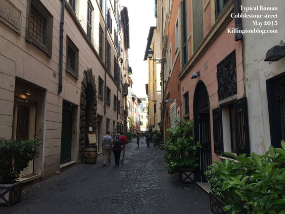 A typical roman cobblestone street