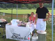 Chef Leo and server Aja at the Birch Ridge tent at the Killington Chili Cook-Off