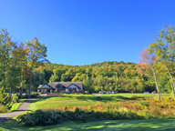 The clubhouse at Green Montain National Golf Course starting to show fall colors