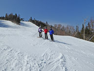 Mary with Chuckles and Jane at base of Panic Button at Needles Eye on Tuesday.