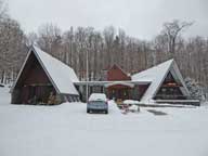 Snow covers the Birch Ridge Inn at Killington from last nights storm