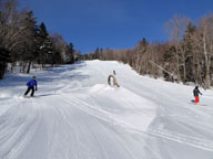 Chuck, the Bagel, and Ruts exiting the Stash at Killington