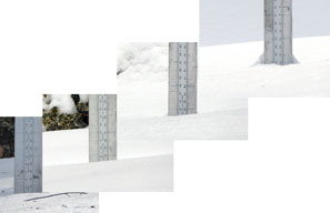 Progression of snow at the Birch Ridge Inn Snow stake over the last week.