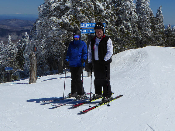 Bill and Mary at the top of Double Dipper on Killington Peak