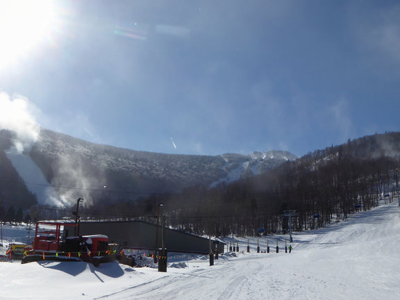 Killington Peak with snow making operations taking place all over resort. (Picture taken Monday 1/28/19)