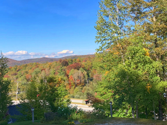 View from the office window at the Birch Ridge Inn in Killington across the Roaring Brook Valley