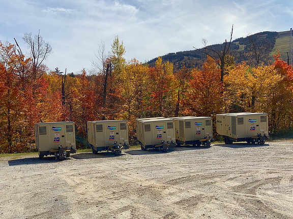 True sign the season is changing.  Compressors lined up at the Killington Resort ready to be deployed to the snow-making system.  Sunday October 13, 2019